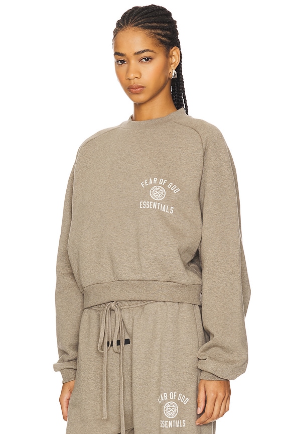 view 2 of 5 Cropped Crewneck Sweatshirt in Heather Gray