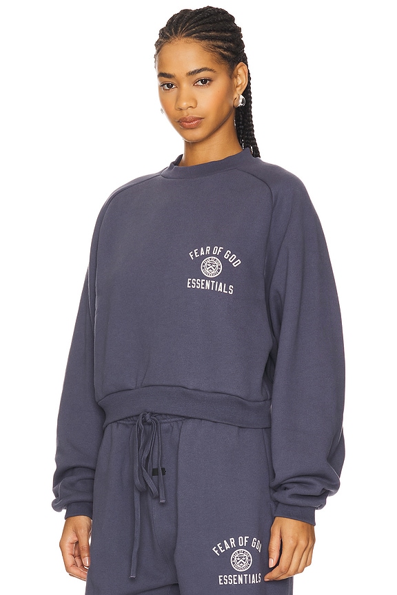 view 2 of 5 Cropped Crewneck Sweatshirt in Marine