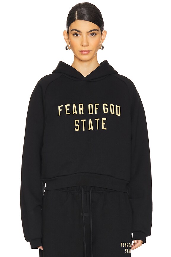 view 2 of 5 Cropped Hoodie in Black