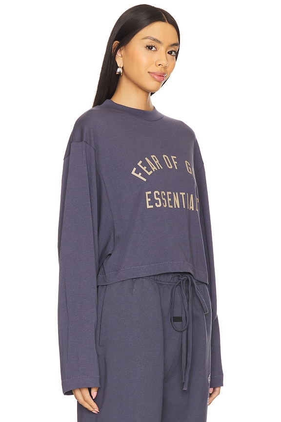 view 2 of 5 Cropped Long Sleeve T-Shirt in Marine