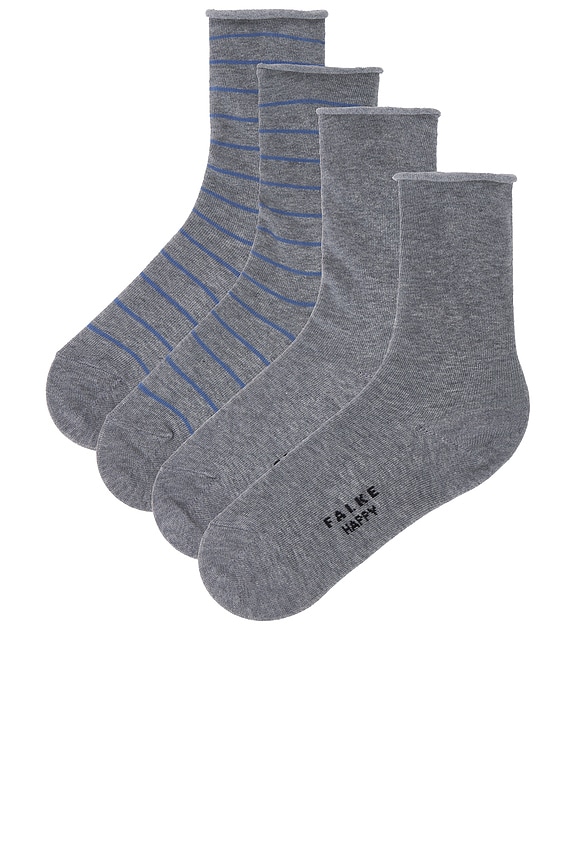 view 2 of 2 Happy Stripe 2-pack Sock in Light Grey