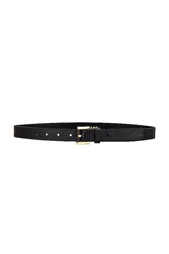 view 1 of 3 Le Square Buckle Patch Belt in Noir Lizard