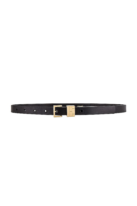 view 1 of 3 Petit Square Buckle Plaque Belt in Noir