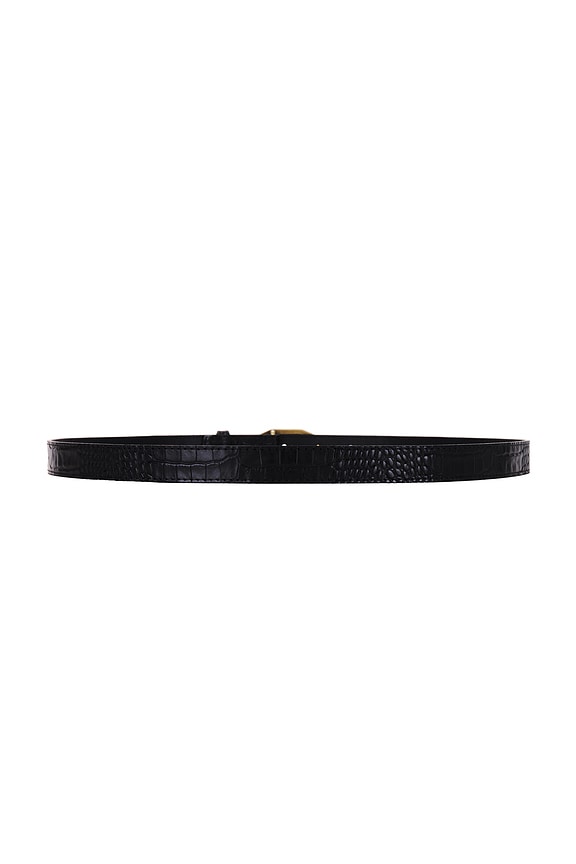 view 2 of 3 Angular Buckle Belt in Black Croc