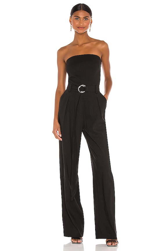 FRAME Strapless Jumpsuit in Noir | REVOLVE