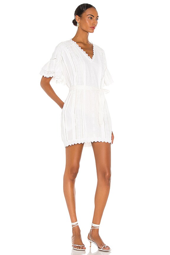 view 2 of 4 Voluminous Ruffle Sleeve Dress in Blanc
