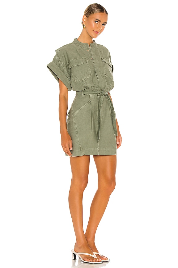view 2 of 3 Twisted Shirt Dress in Washed Military