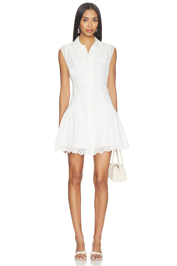 view 1 of 3 The Embroidered Day Dress in White