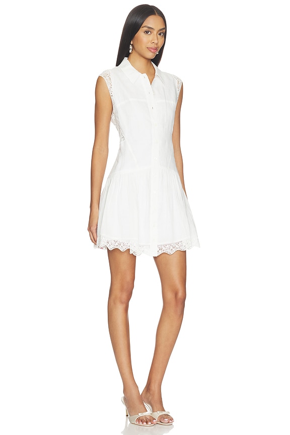 view 2 of 3 The Embroidered Day Dress in White