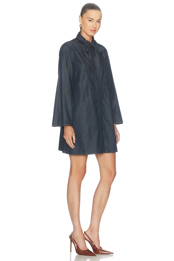 view 2 of 3 MINIVESTIDO RECTO THE DENIM TUXEDO DRESS in Rinse