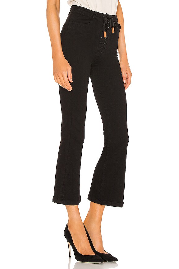 view 2 of 4 Corded Lace Crop Flare in Film Noir