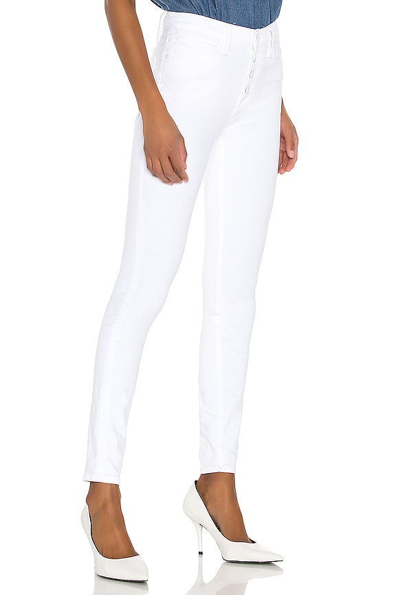 view 2 of 4 Le High Skinny Exposed Button in Blanc