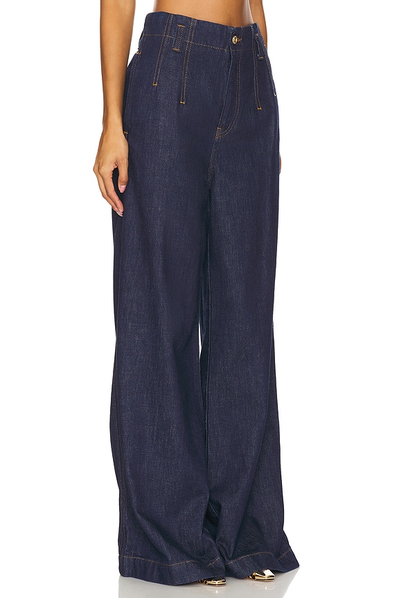 view 2 of 6 PANTALÓN ANCHO ENTALLADO CON PINZAS. in Rinse