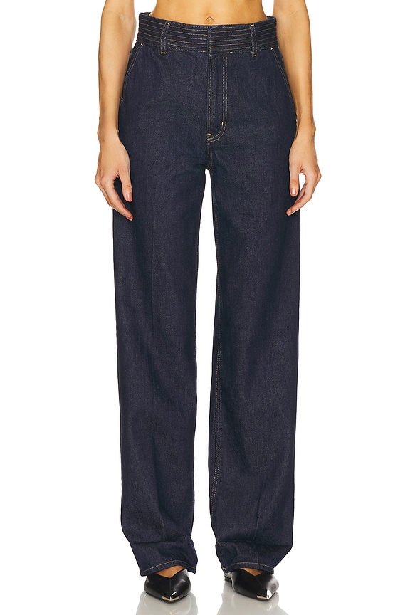 view 2 of 7 PANTALÓN CON TRABILLAS TRAPUNTO in Rinse