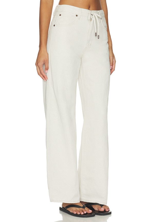 view 2 of 6 The Off Duty Drawstring Bow Jeans in Natural Ecru