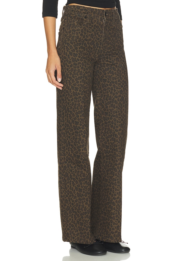 view 2 of 6 Le Slim Palazzo Jeans in Leopard