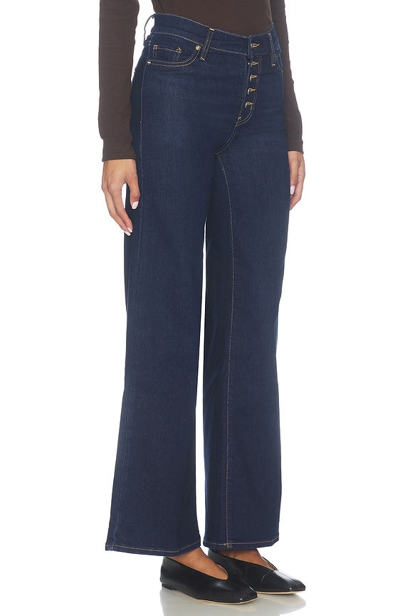 view 2 of 6 Le Petite Pixie Slim Palazzo Exposed Button Jeans in Fairway
