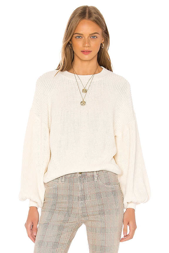 view 1 of 4 Chunky Balloon Sleeve Sweater in Off White