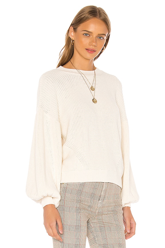 view 2 of 4 Chunky Balloon Sleeve Sweater in Off White