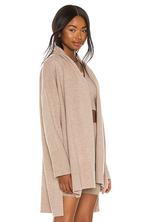 view 2 of 4 Cashmere Draped Cardigan in Mushroom