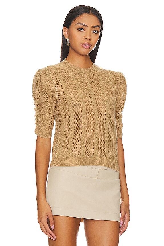 view 2 of 4 주름 소매 스웨터 in Light Camel