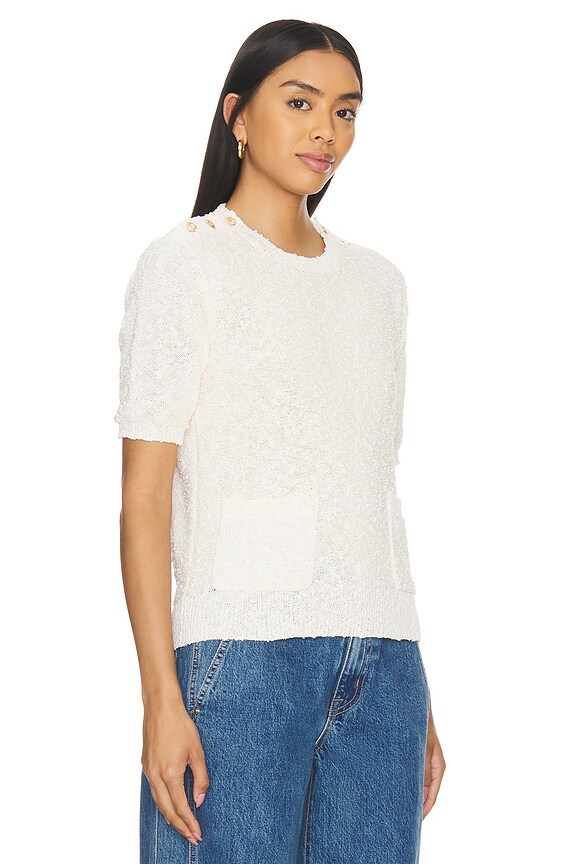 view 2 of 5 Patch Pocket Sweater in White