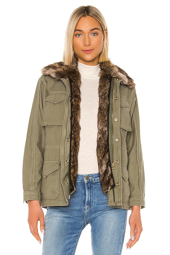 view 1 of 6 Faux Fur Lined Service Jacket in Military