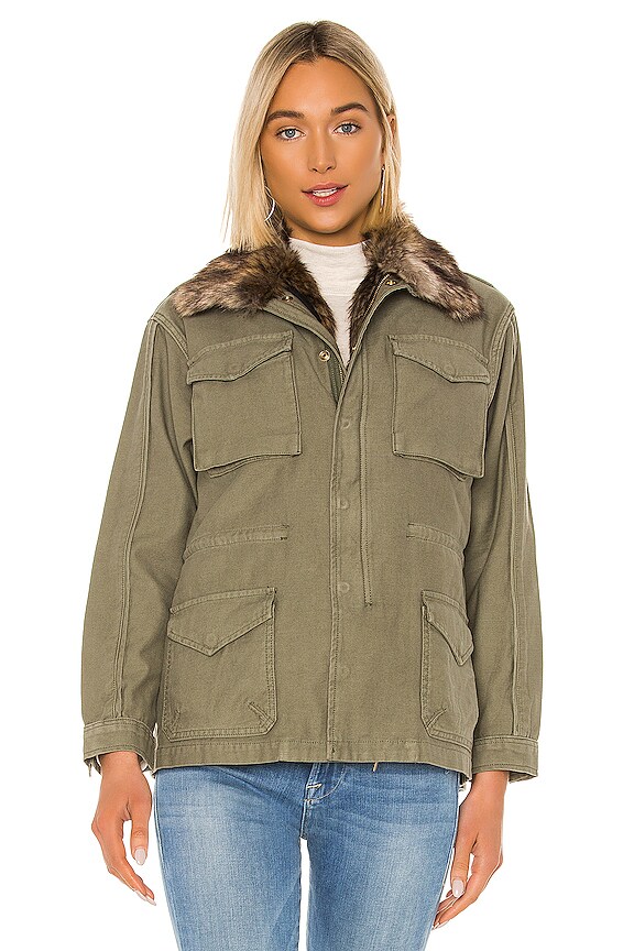 view 2 of 6 Faux Fur Lined Service Jacket in Military
