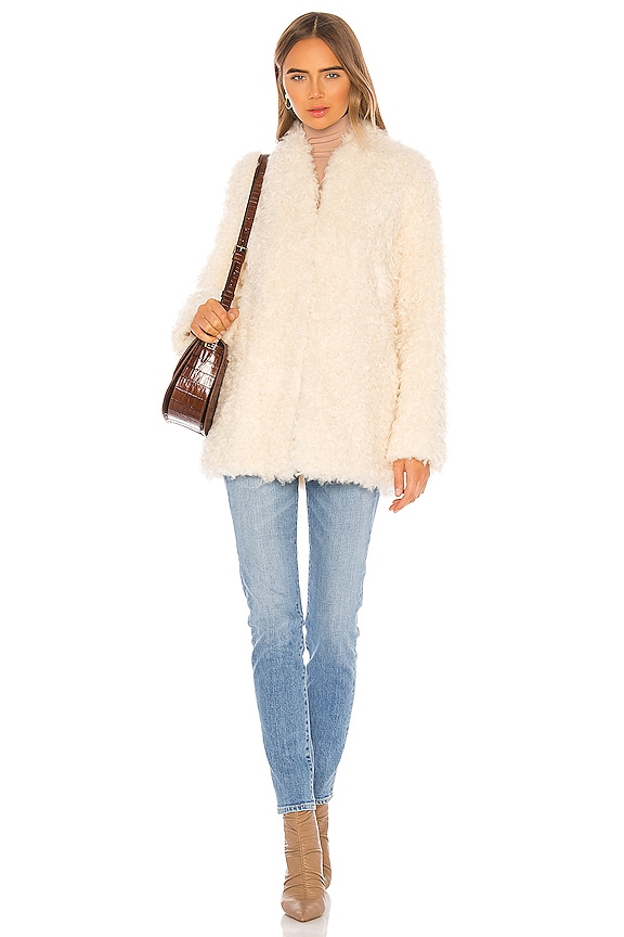 view 2 of 4 MANTEAU IMITATION FOURRURE MONGOLIAN in Off White