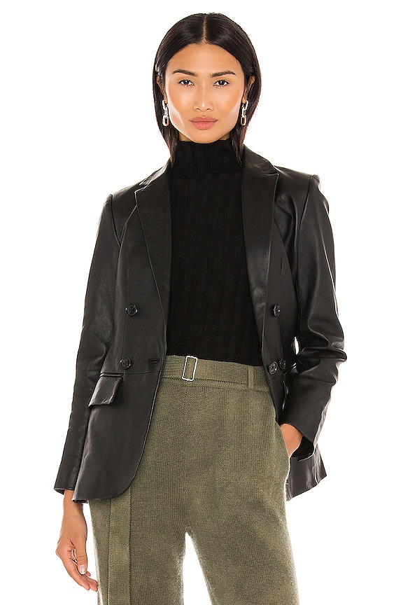 view 1 of 5 70s Leather Blazer in Noir