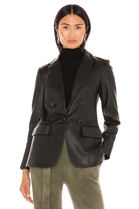 view 2 of 5 70s Leather Blazer in Noir