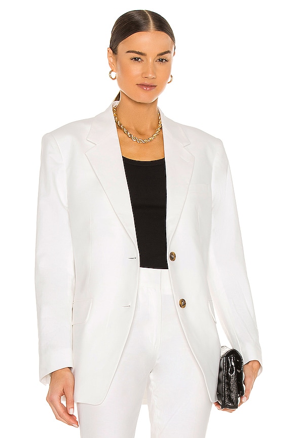 FRAME Grandfather Jacket in Suiting White | REVOLVE