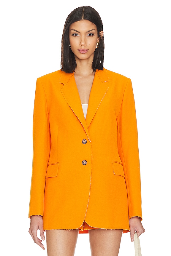 view 2 of 5 Oversized Undone Edge Blazer in Nectarine