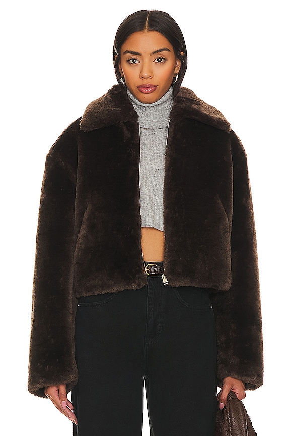 view 2 of 5 КУРТКА НА МОЛНИИ С ИСКУССТВЕННЫМ МЕХОМ in Espresso