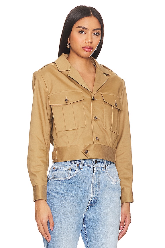 view 2 of 4 Utility Cropped Jacket in Khaki Tan