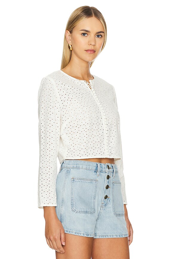 view 2 of 5 CHAQUETA CON OJALES in Cream