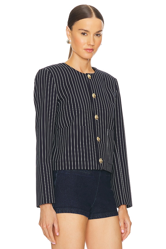 view 2 of 5 Button Front Jacket in Dark Navy Multi