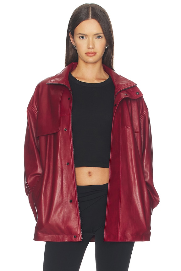 view 2 of 5 GABARDINA DE CUERO ALEXANDRA in Burgundy