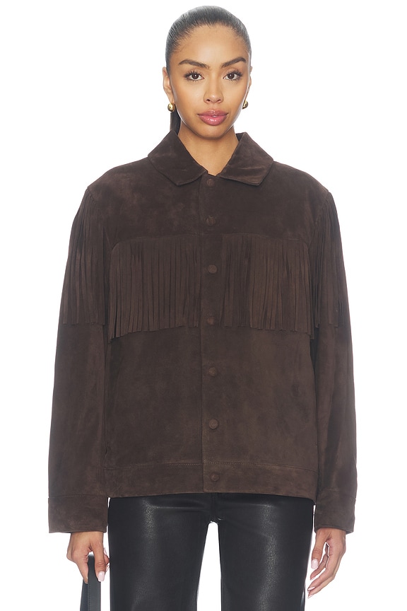 view 2 of 5 The Suede Rodeo Jacket in Chestnut