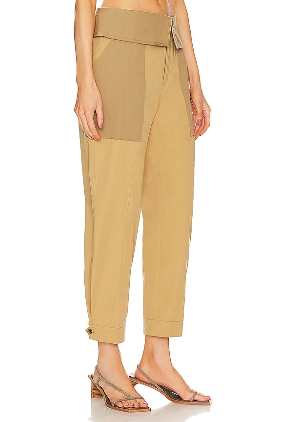 view 2 of 4 Foldover Trouser in Ligh Tan Multi