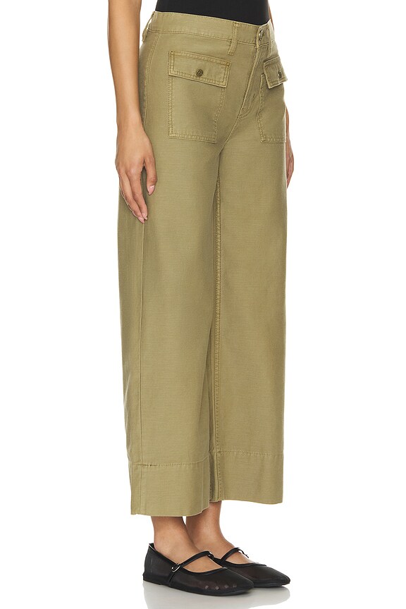 view 2 of 4 The 70s Patch Pocket Crop Straight in Washed Summer Sage