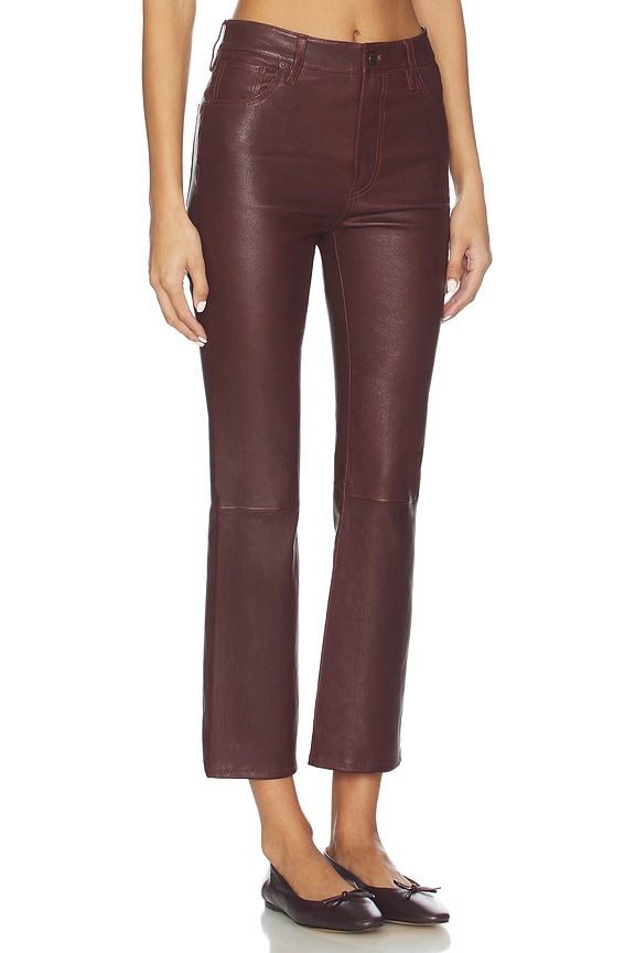 view 2 of 6 Leather Reboot Crop Pant in Oxblood