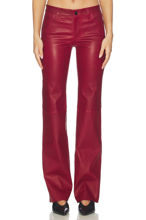 view 1 of 6 x Alexandra Leclerc The Leather Rouge Pant in Burgundy