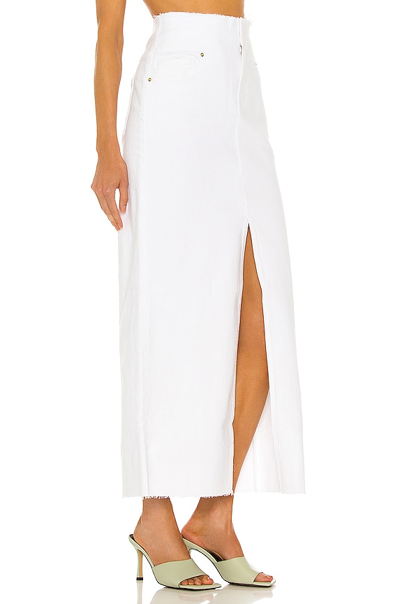 view 2 of 4 Cut Off Waist Maxi Skirt in Blanc