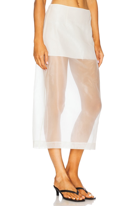 view 2 of 6 Silk Organza Skirt in Alabaster