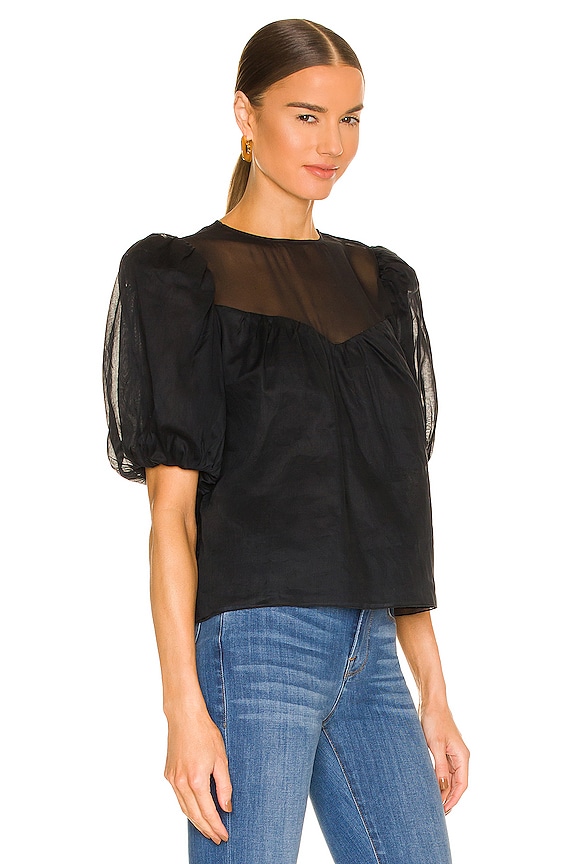 view 2 of 4 Sheer Inset Top in Noir
