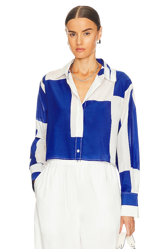 view 1 of 4 CROPPED OVERSIZED トップ in Ultramarine Multi