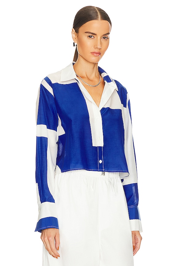view 2 of 4 CROPPED OVERSIZED トップ in Ultramarine Multi