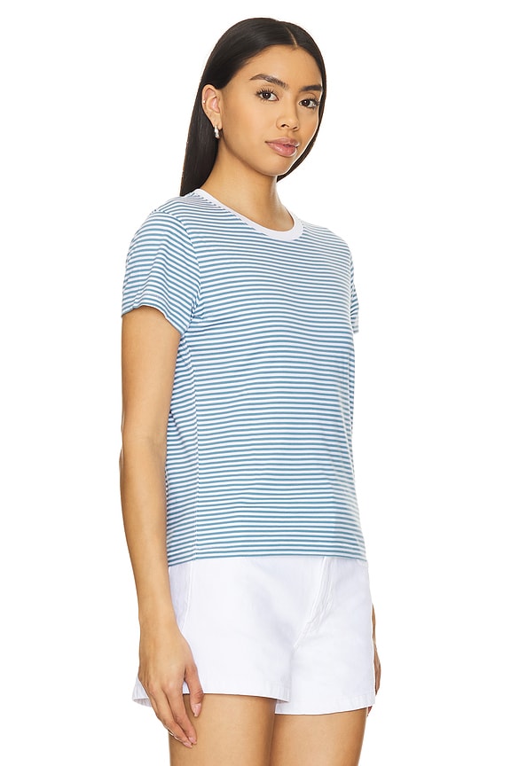 view 2 of 5 Fitted Crew Tee in Sky Blue Multi