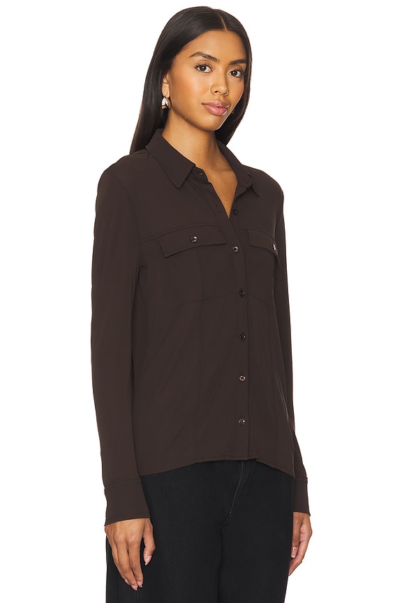 view 2 of 4 CAMISA ABOTONADA in Chocolate Brown